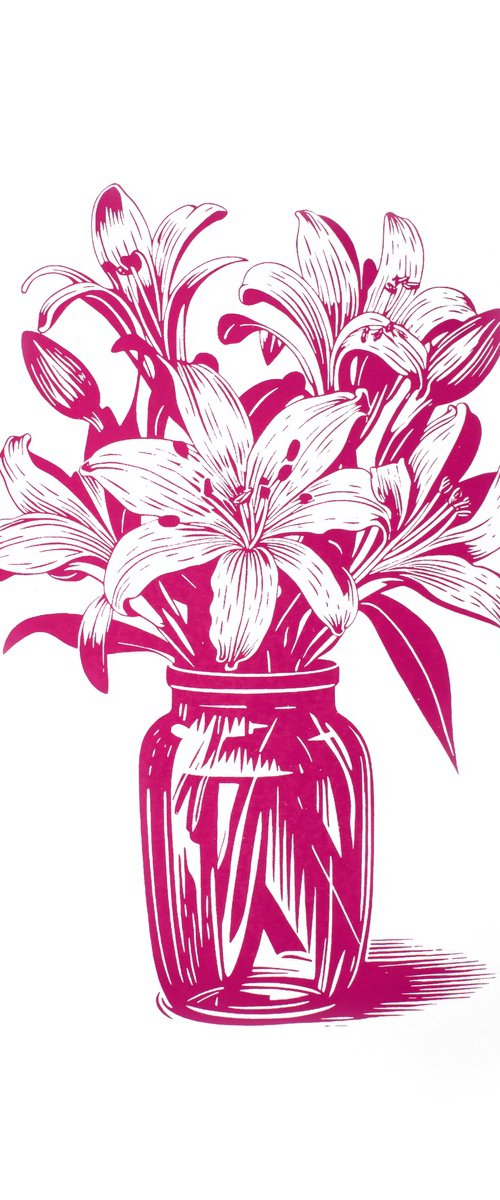 Lilies (Red violet light 577) by Kosta Morr