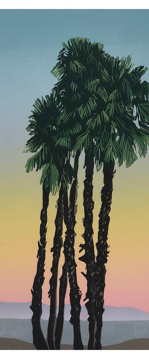Palm Trees at Dusk by Kirstie Dedman