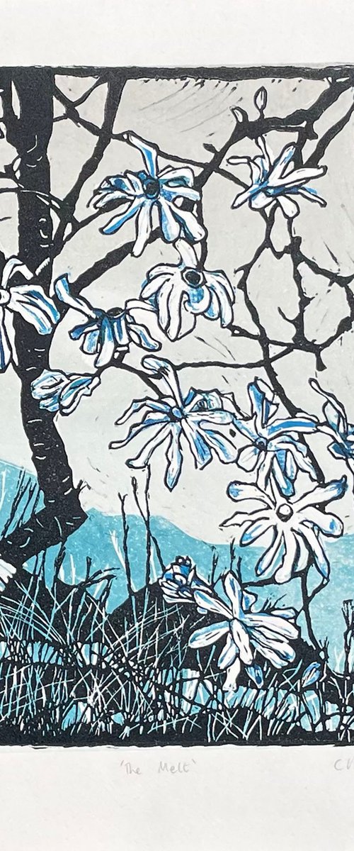 The Melt Linocut by C Staunton