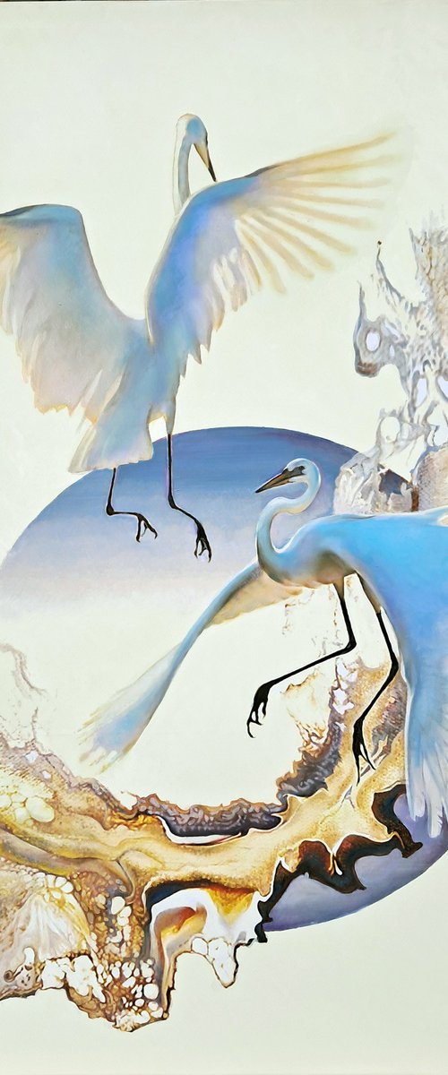 CRANES OVER THE STREAM by Tatiana Rezvaya