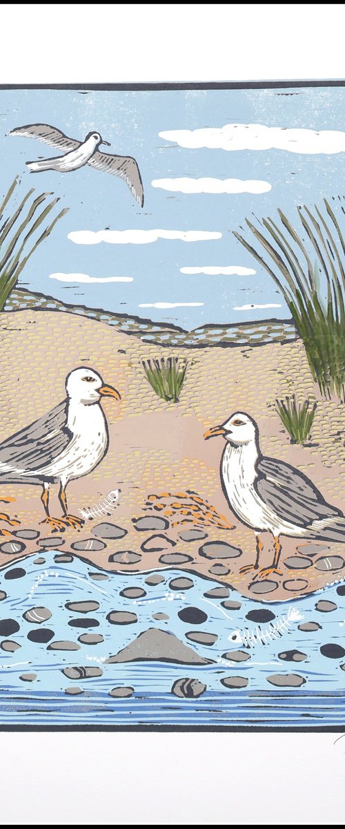 Seagulls Beach by Mariann Johansen-Ellis