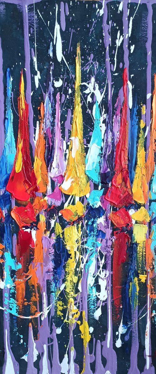 Yacht racing in bright colors by Anastasia Kozorez