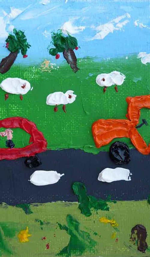 Jag E-type & Hummer in country by Ted Wates