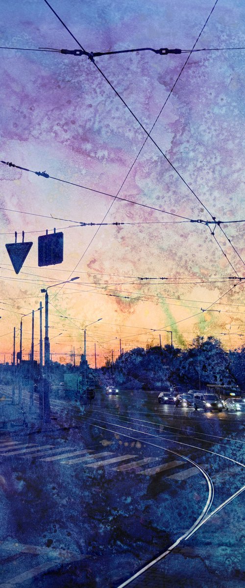 PhotoCollage Night Cityscape by Yuliia Sharapova