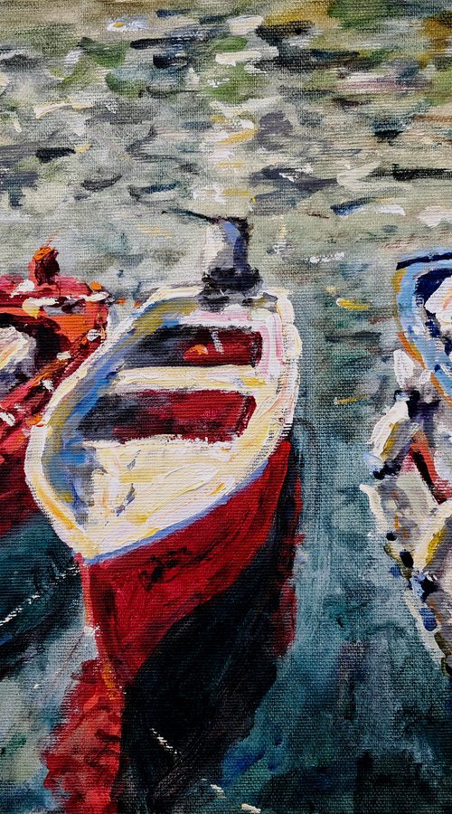 Three boats by Dimitris Voyiazoglou