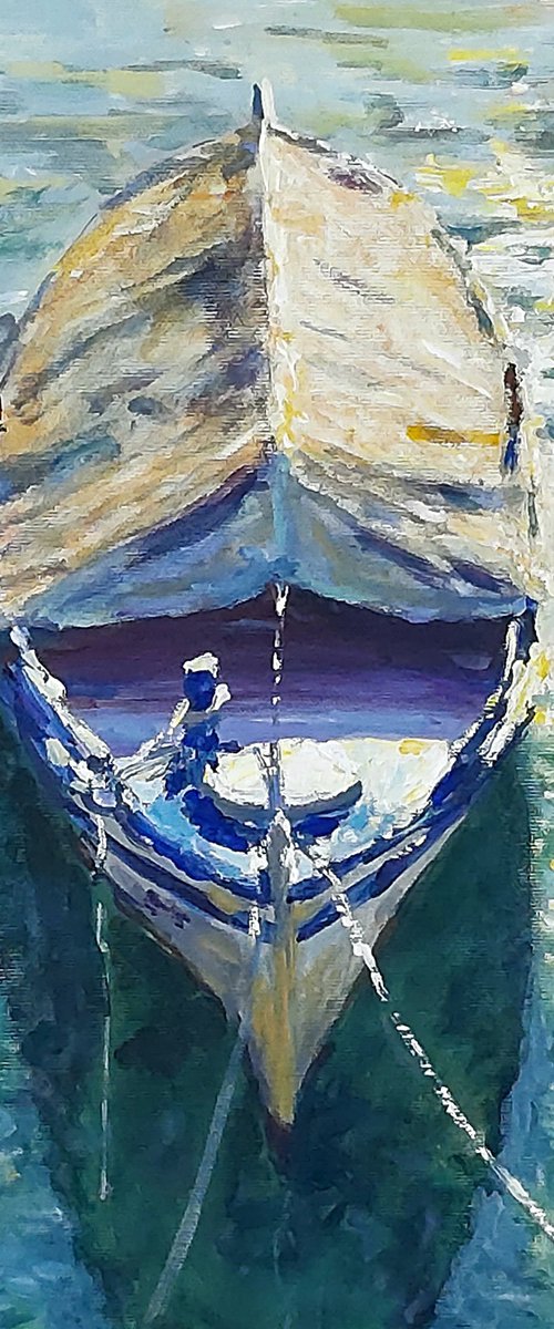 Covered  boat by Dimitris Voyiazoglou