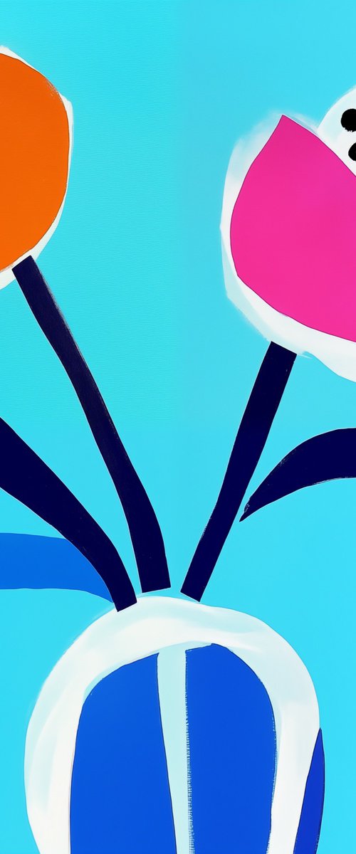 Two charming flowers in a vase by Sasha Robinson