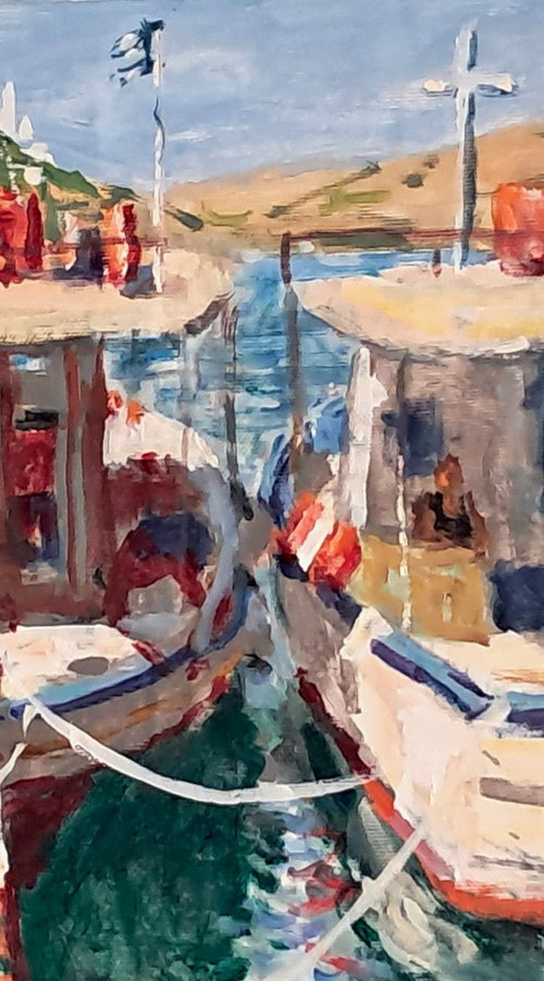 2 fishing boats by Dimitris Voyiazoglou