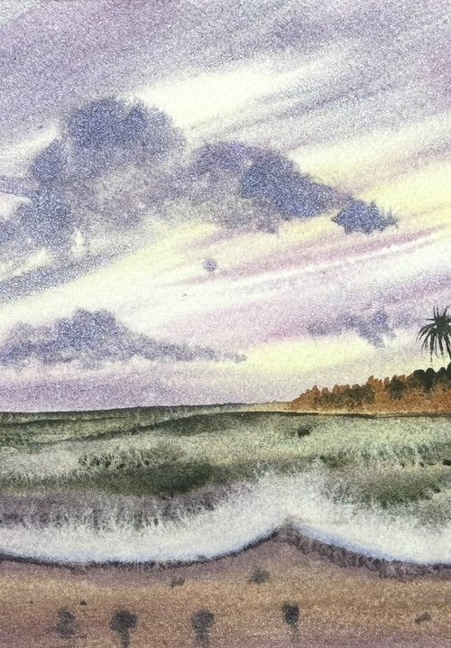 Sunrise in Mediterranean sea by Yuliia Sharapova