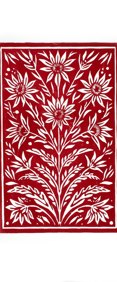 Floral ornament red by Kosta Morr