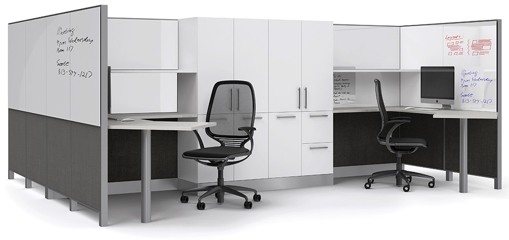 Clarus Adapt White Glass in Office Cubicle