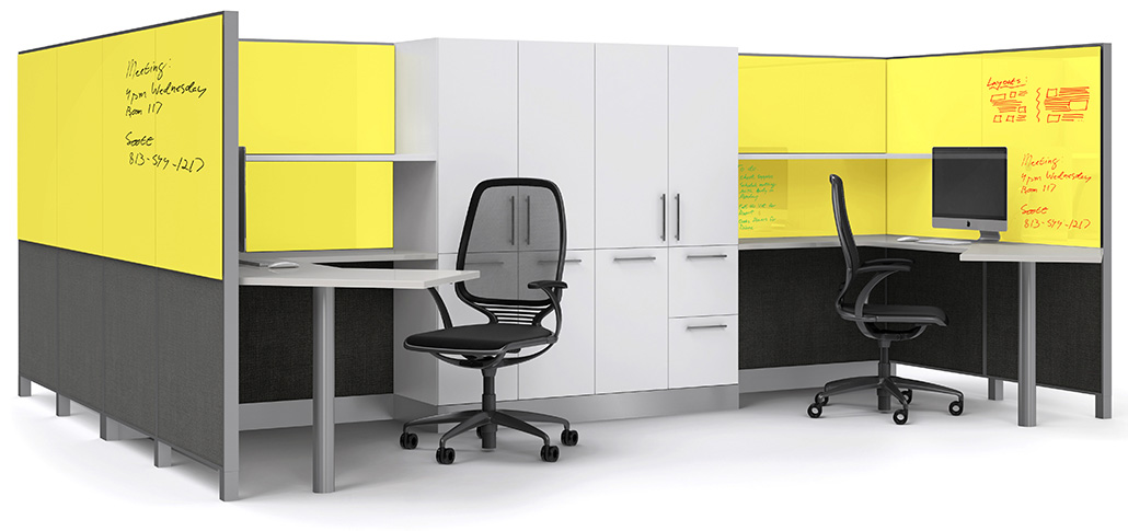 Clarus Adapt Yellow Glass in Office Cubicle