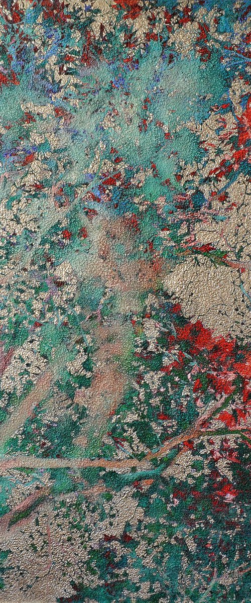 Oxidized golden tree leaf by Karin Vermeer