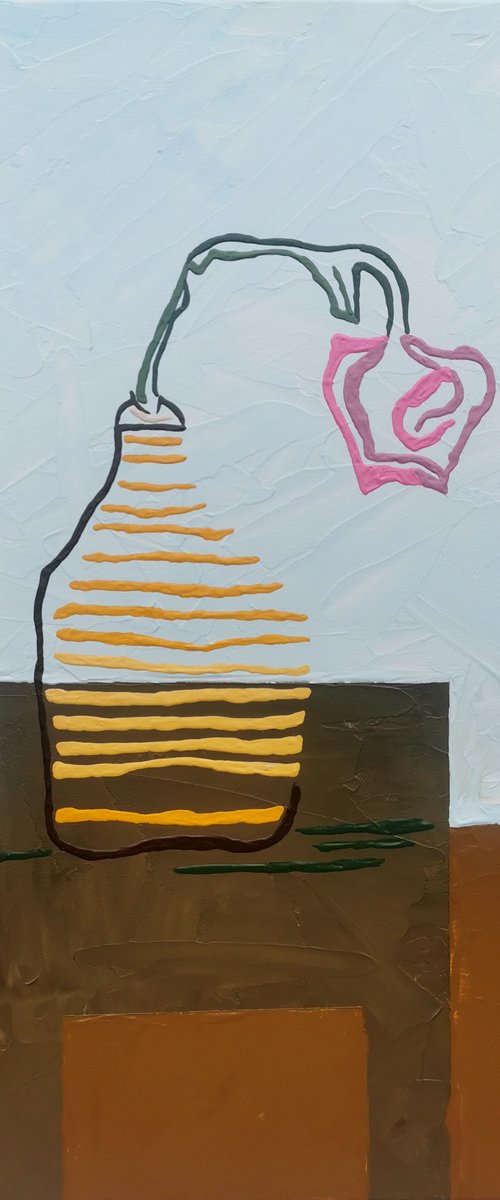 XXIX 2 - Tulip in a yellow-striped vase by Uli Lächelt