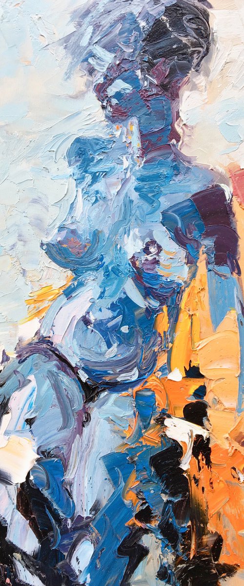 Female Nude Oil Painting on Canvas by Agostino Veroni