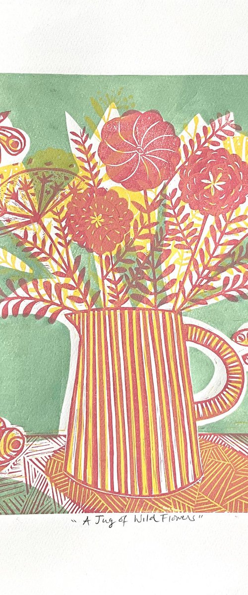 A Jug of Wild Flowers (Mint) by Alison  Headley